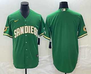 Men%27s San Diego Padres Blank Green Cool Base Stitched Baseball Jersey->san diego padres->MLB Jersey